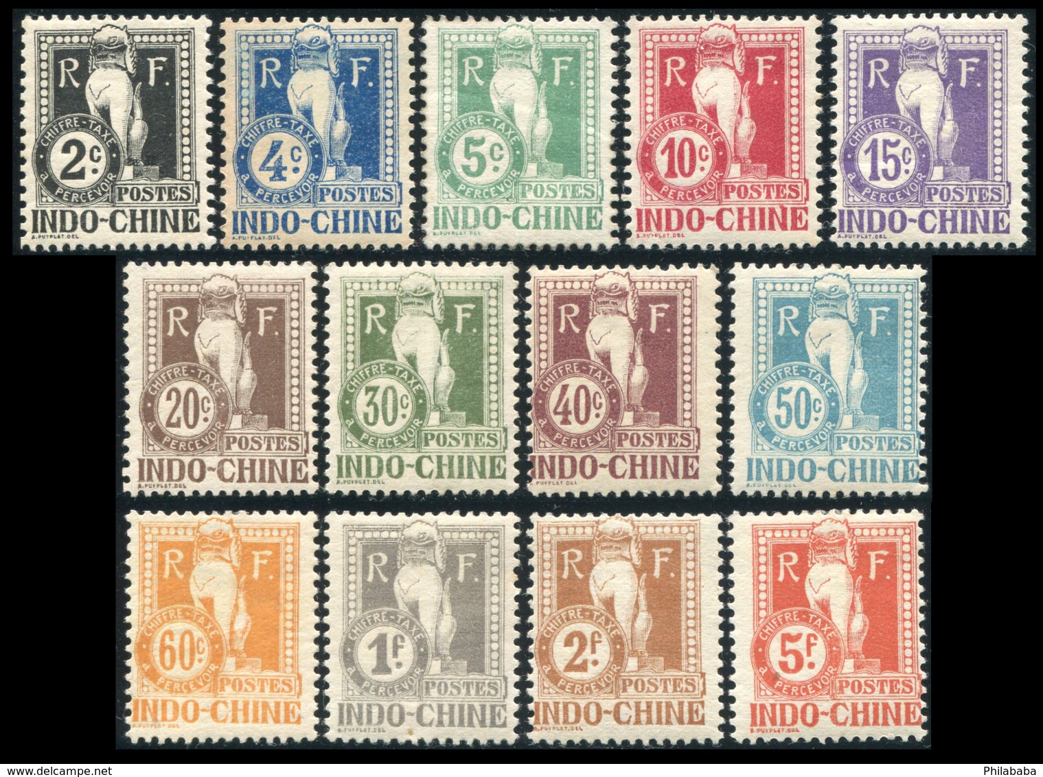 Indochine Y&T 5-17 *  Mi# 5-17 MH - Timbres-taxe