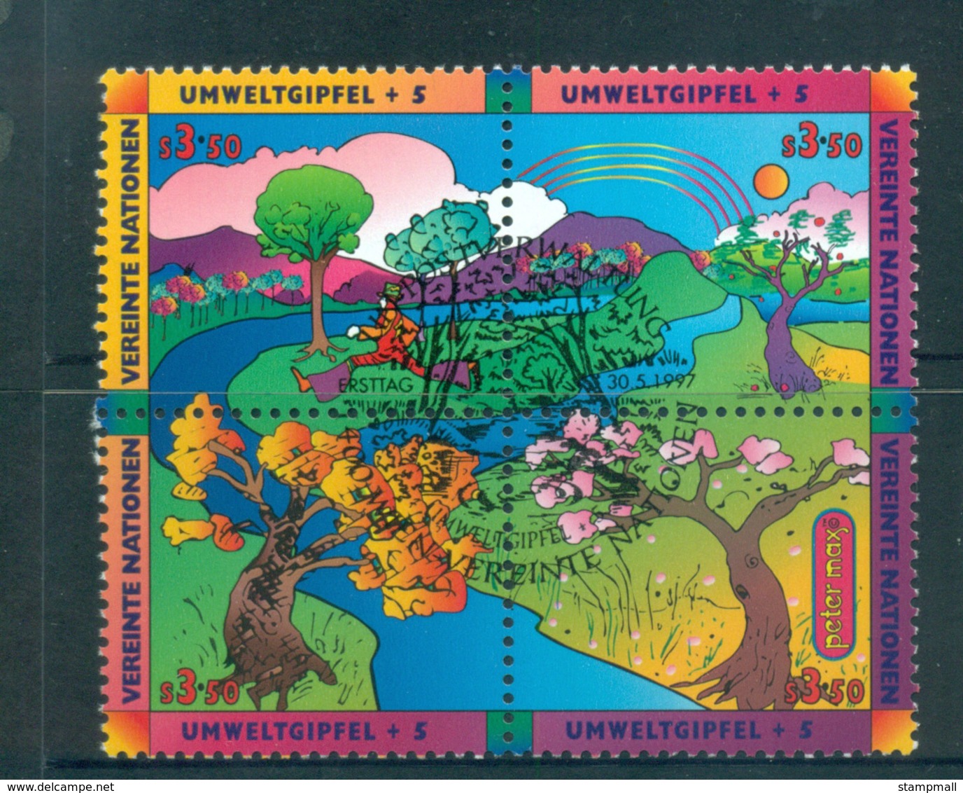 UN Vienna 1997 Earth Summit Blk 4 CTO Lot66098 - Unused Stamps