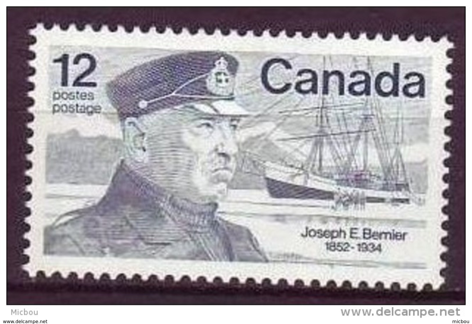 Canada, 1977, #738, Bateau, Voilier, Vaisseau, Capitaine, Boat, Ship - Navires & Brise-glace