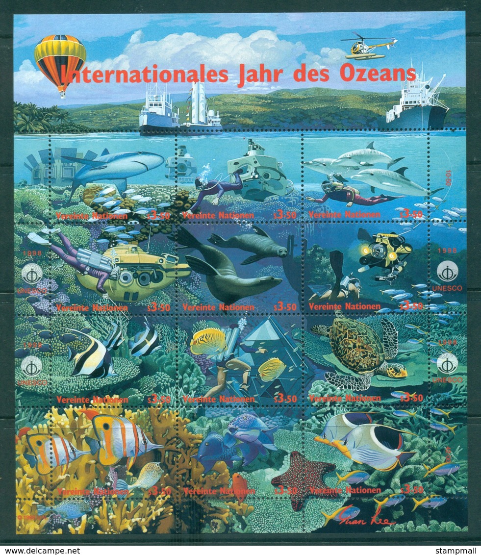 UN Vienna 1998 Intl. Year Of The Ocean Sheetlet 12 MUH Lot40949 - Unused Stamps