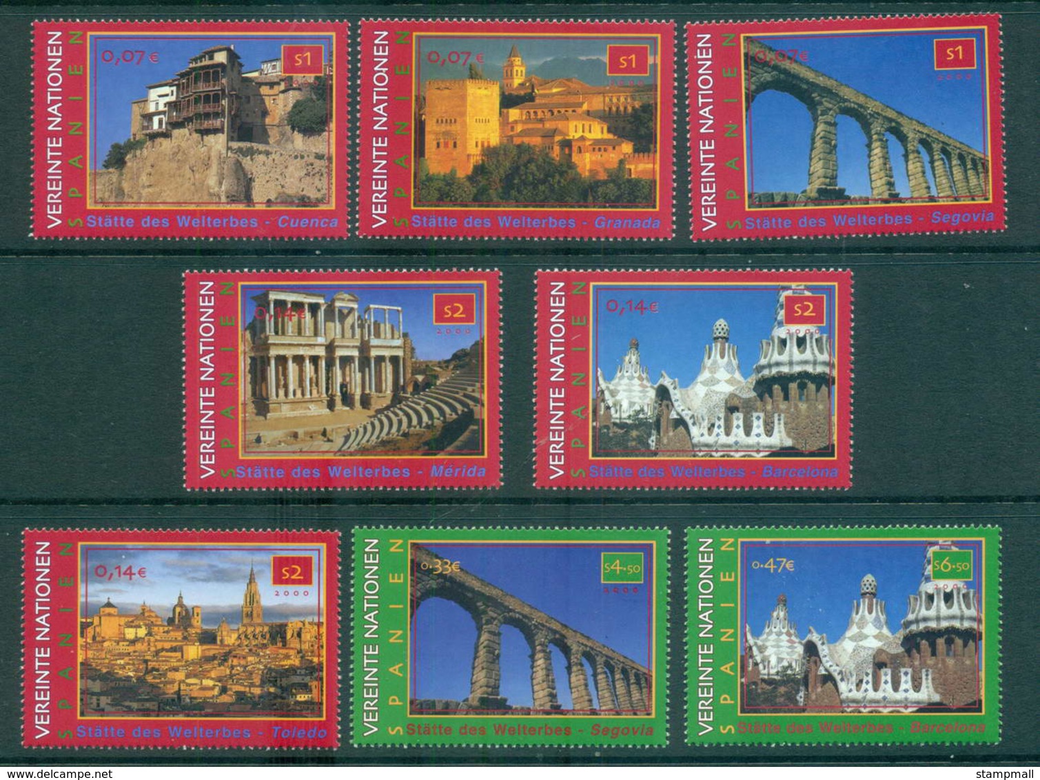 UN Vienna 2000 World Heritage, Spain CTO Lot65989 - Unused Stamps