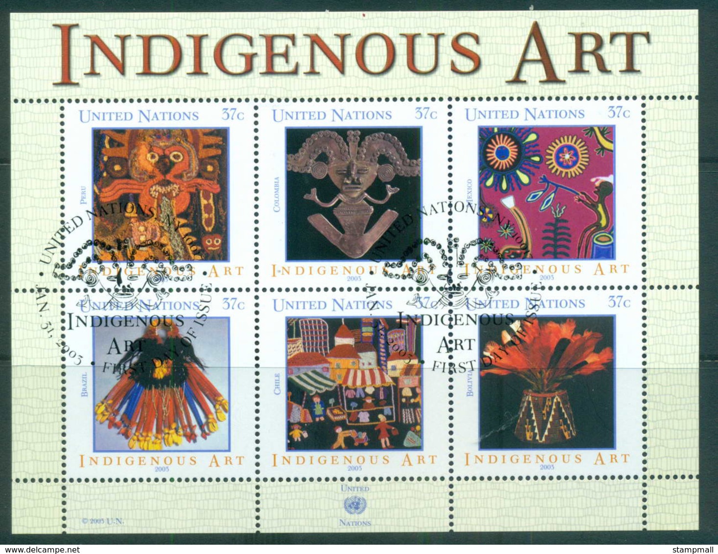 UN Vienna 2003 Indigenous Art MS CTO Lot66010 - Unused Stamps