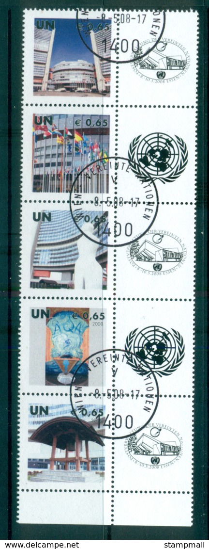 UN Vienna 2007 UN Symbols Str 5 + Labels CTO Lot66078 - Unused Stamps