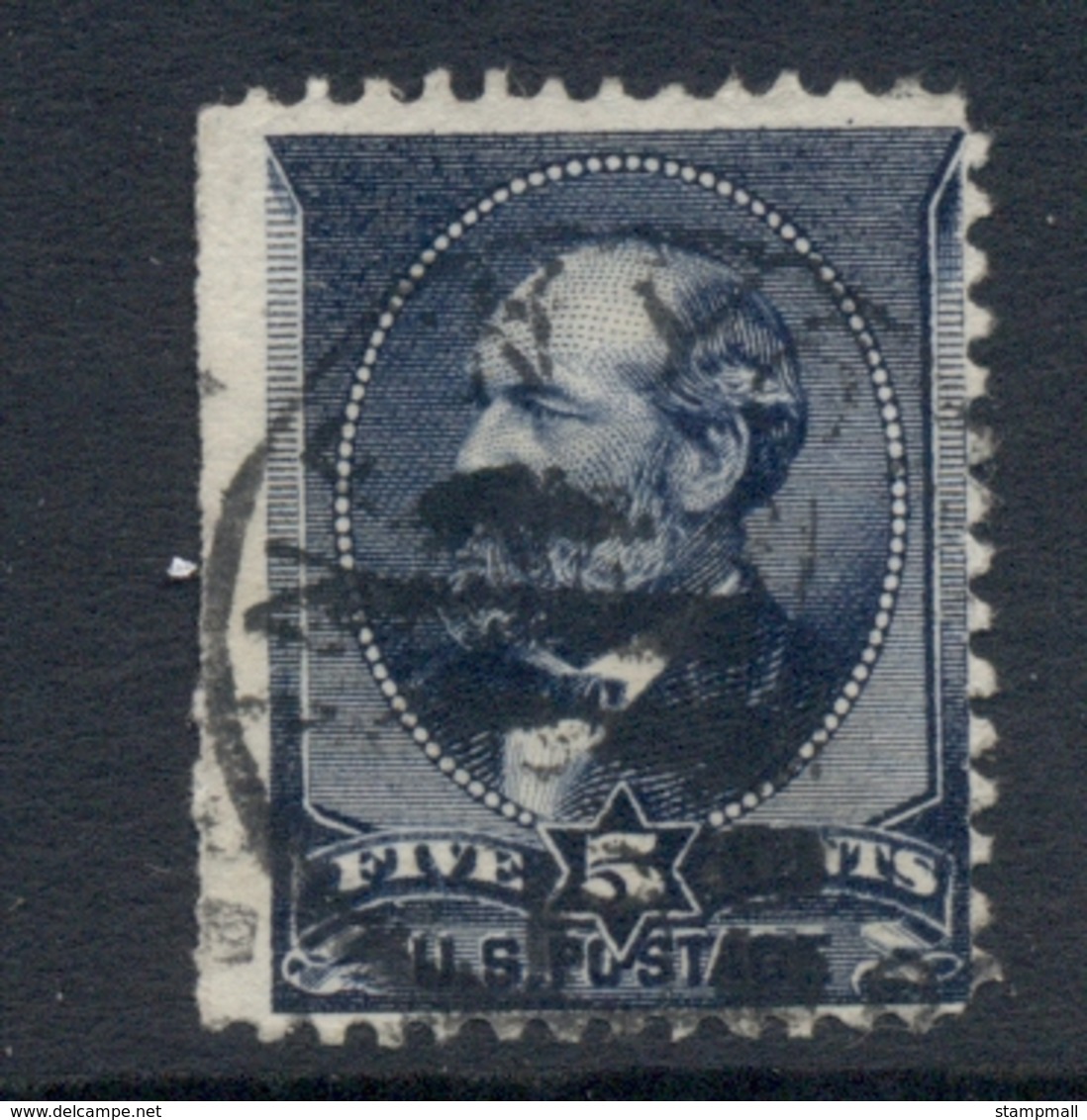 USA 1888 Sc#216 5c Garfield Blue FU - Andere & Zonder Classificatie