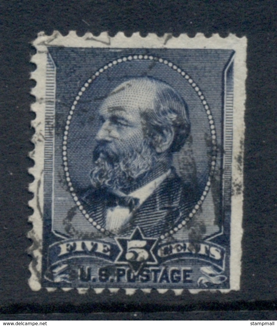 USA 1888 Sc#216 5c Garfield Blue FU - Andere & Zonder Classificatie