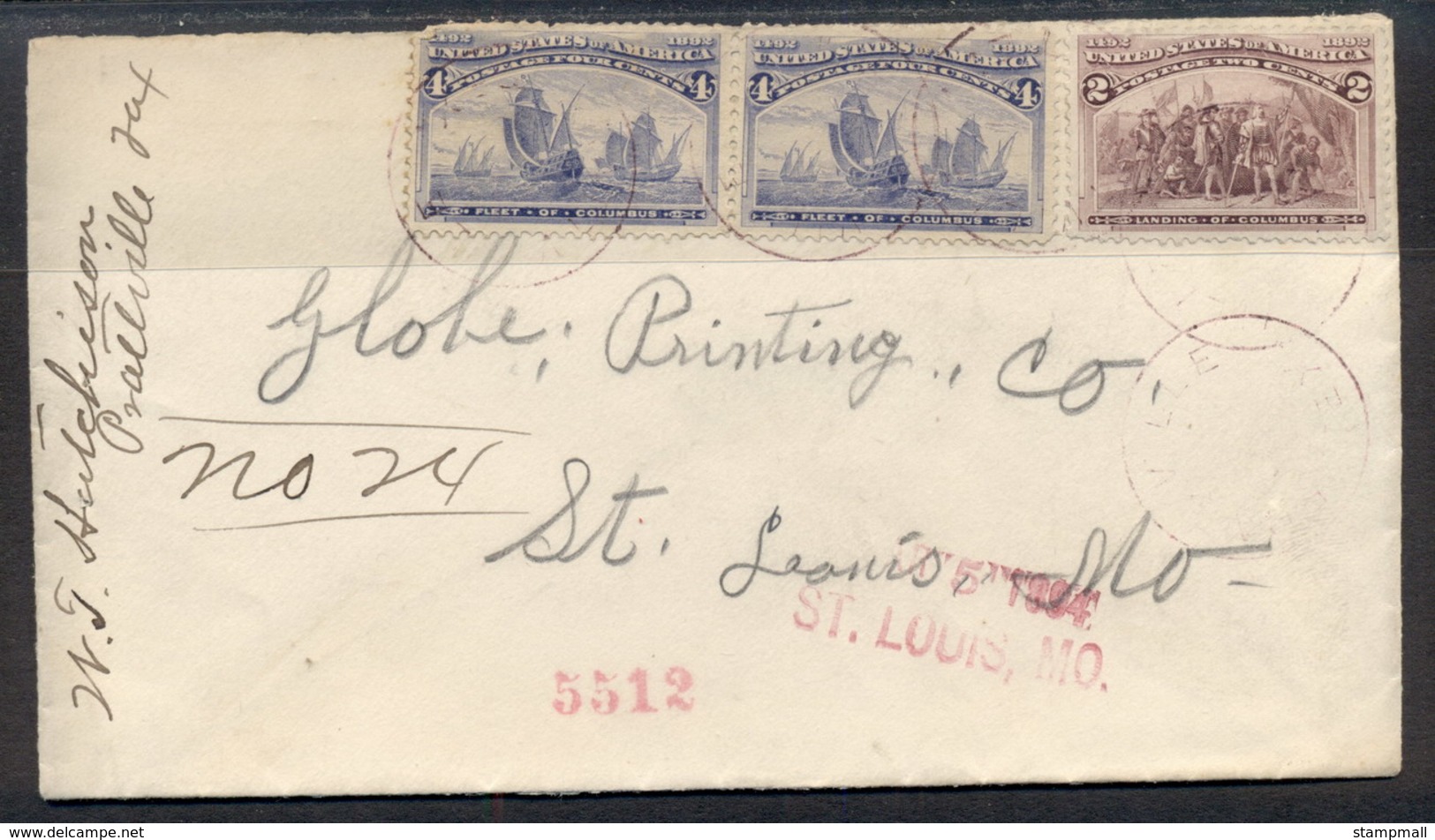 USA 1893 2x4c, 2c Columbian Cover - Other & Unclassified