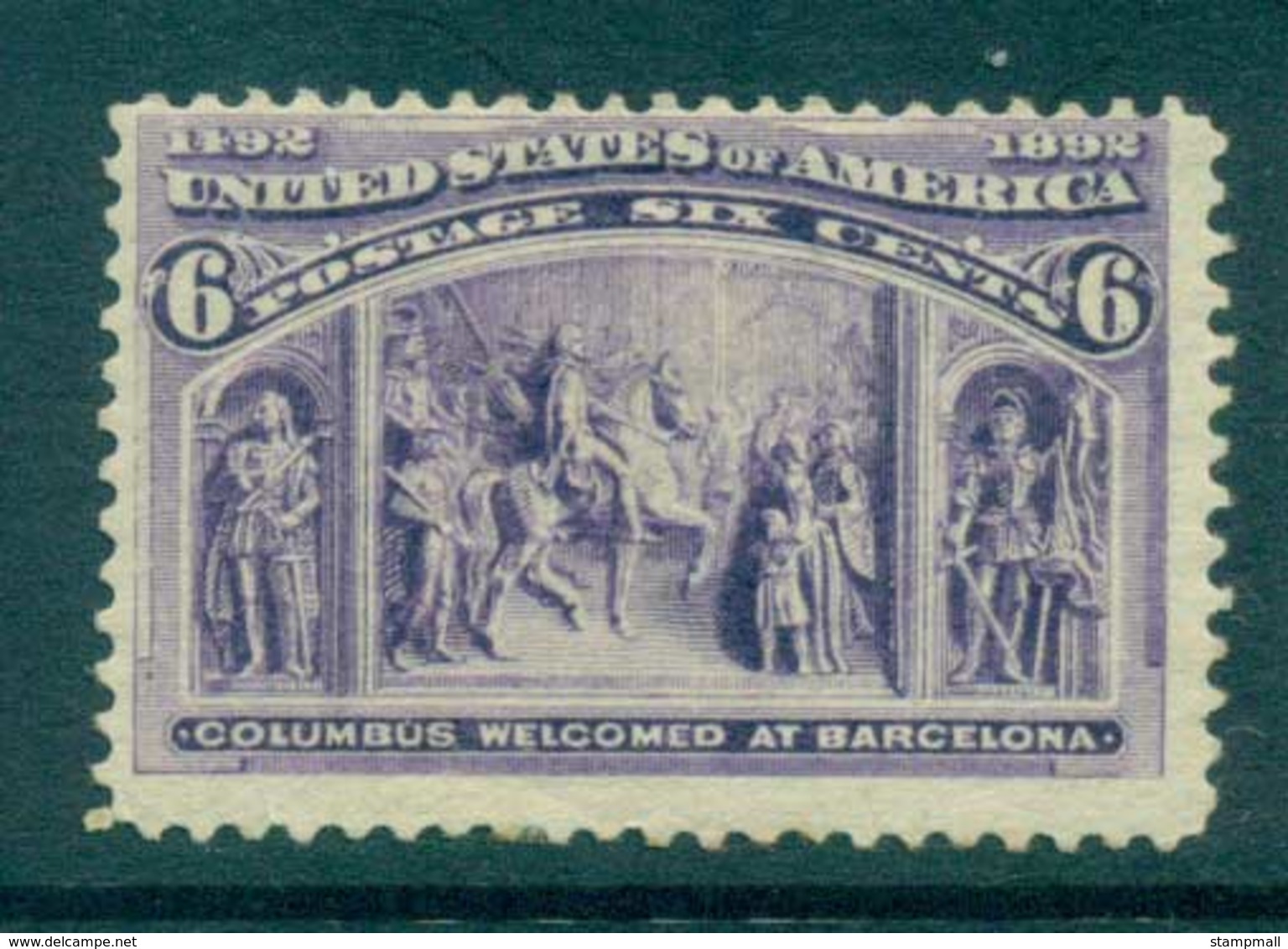 USA 1893 Sc#235 6c Columbian Exposition (hinge Thin) MH Lot67190 - Sonstige & Ohne Zuordnung