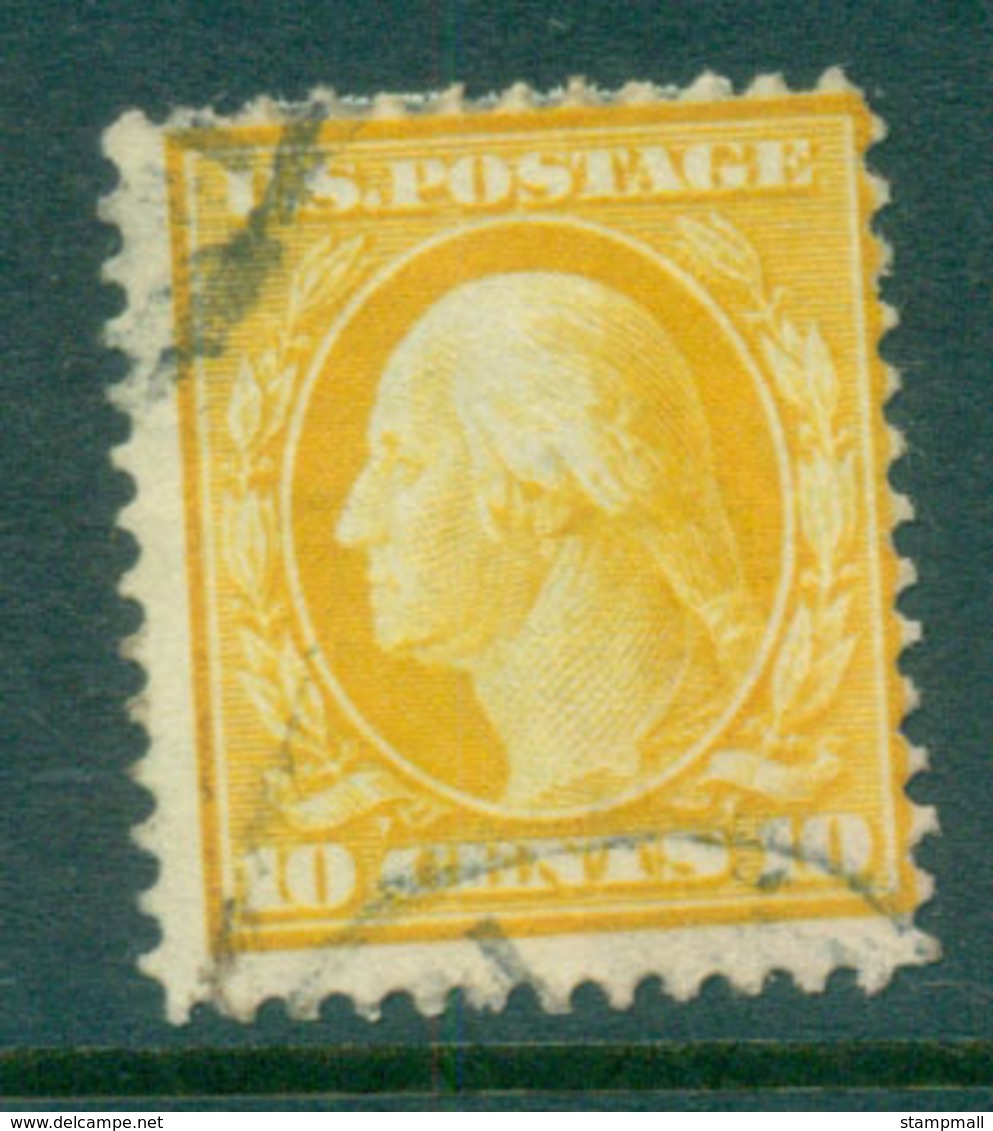 USA 1908-09 Sc#338 10c Yellow Washington Perf 12 Wmk D/L FU Lot68897 - Autres & Non Classés