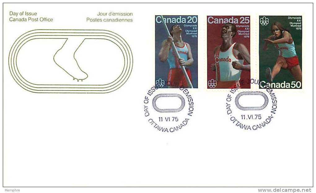 1975   Montreal Olympics   Track And Field Pole Jump, Marathon, Hurdles  Sc 664-6 - 1971-1980