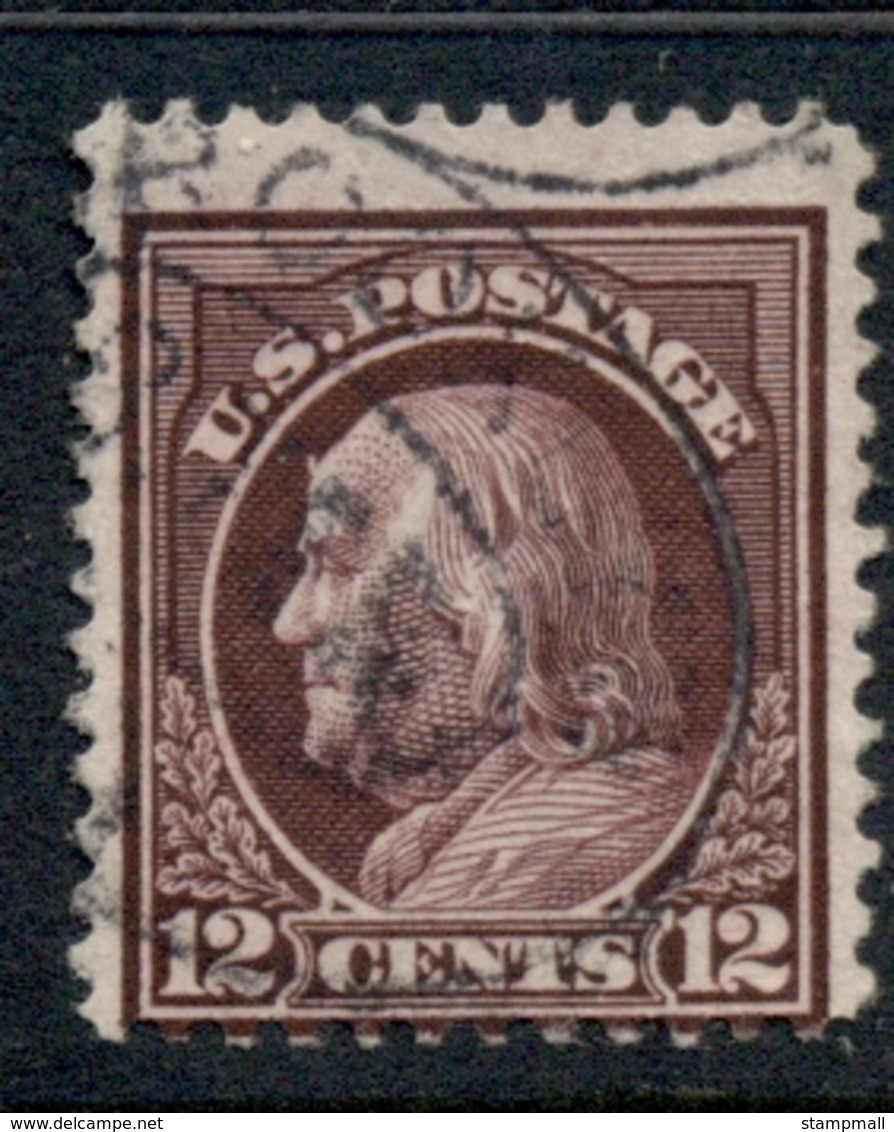 USA 1912-14 Sc#417 12c Claret Brown Franklin Perf 12 Wmk S/L FU - Other & Unclassified
