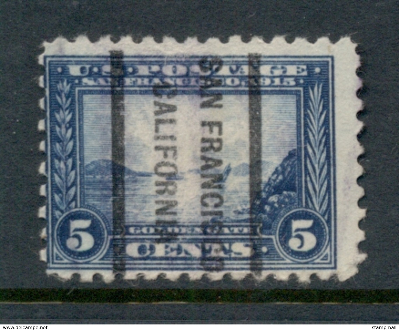 USA 1913 Sc#403 Panama Pacific Exposition 5c Golden Gate, Precancel San Francisco Perf 10 FU - Other & Unclassified