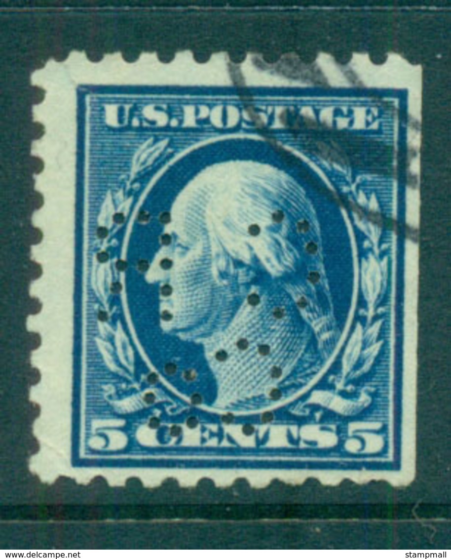 USA 1913-15 Sc#428 5c Blue Washington Perf 10 Wmk S/L FU Lot69011 - Andere & Zonder Classificatie