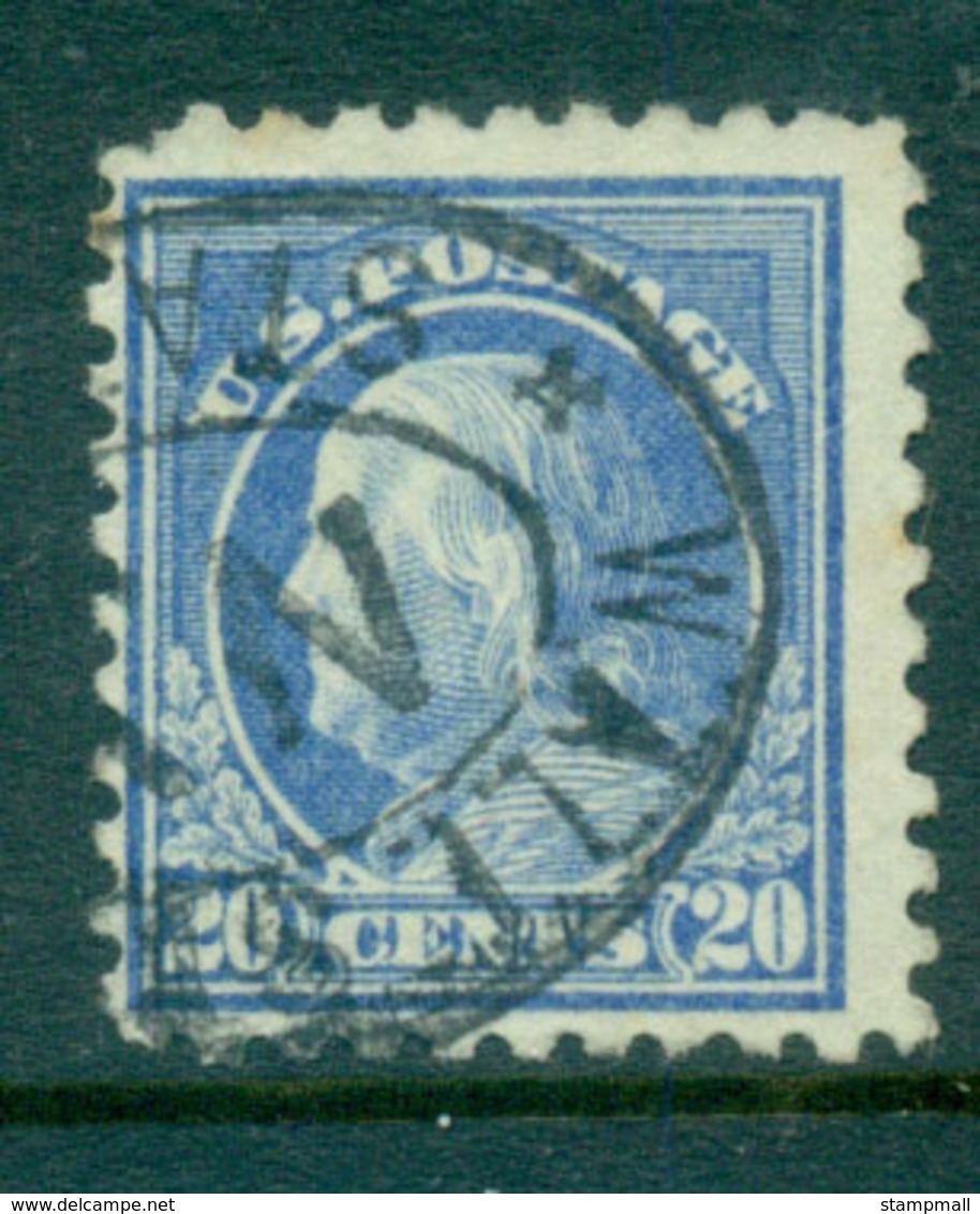 USA 1913-15 Sc#438 20c Ultramarine Franklin Perf 10 Wmk S/L FU Lot69038 - Altri & Non Classificati