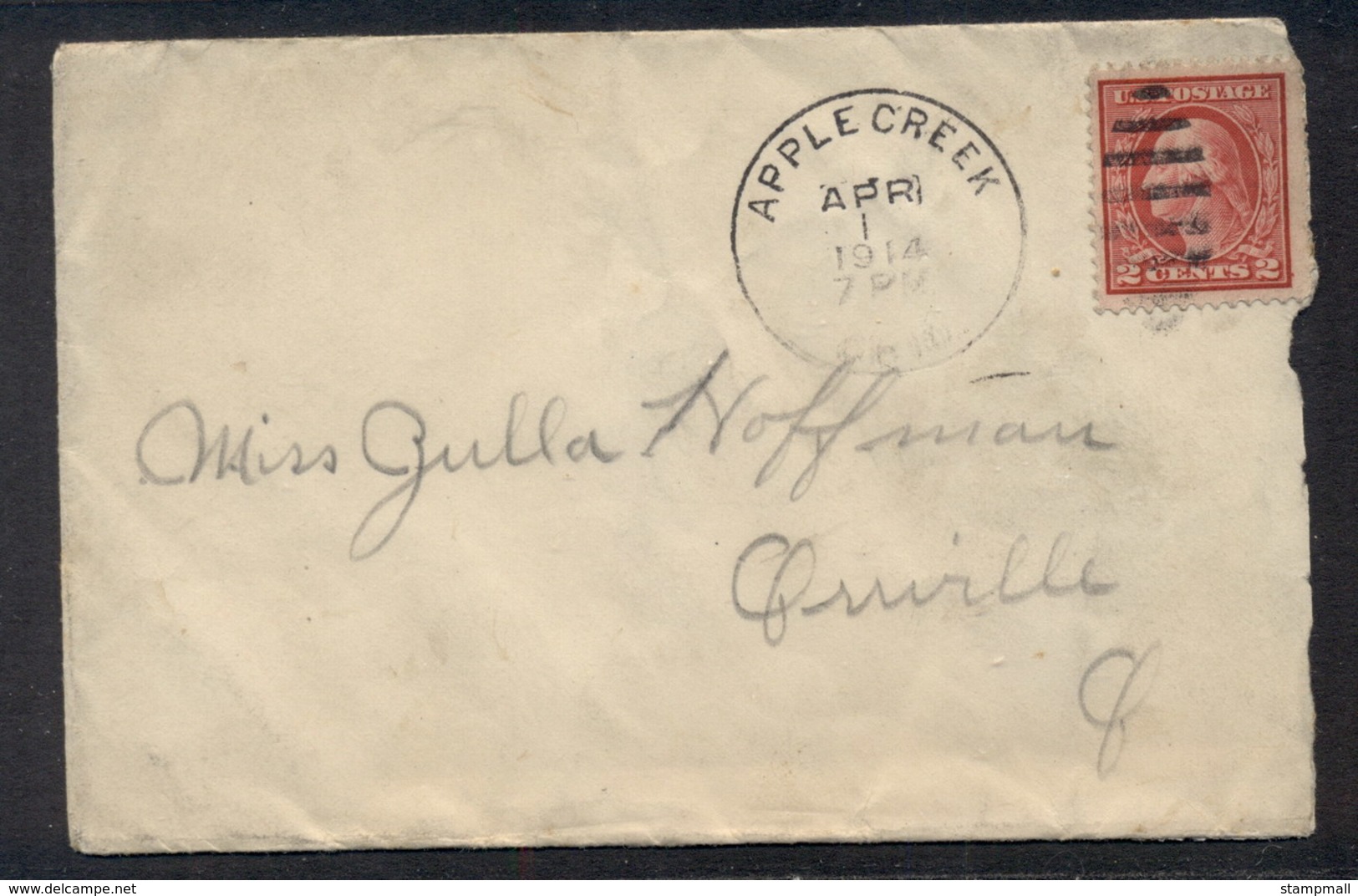 USA 1914 2c Washington Cover To Orville - Autres & Non Classés