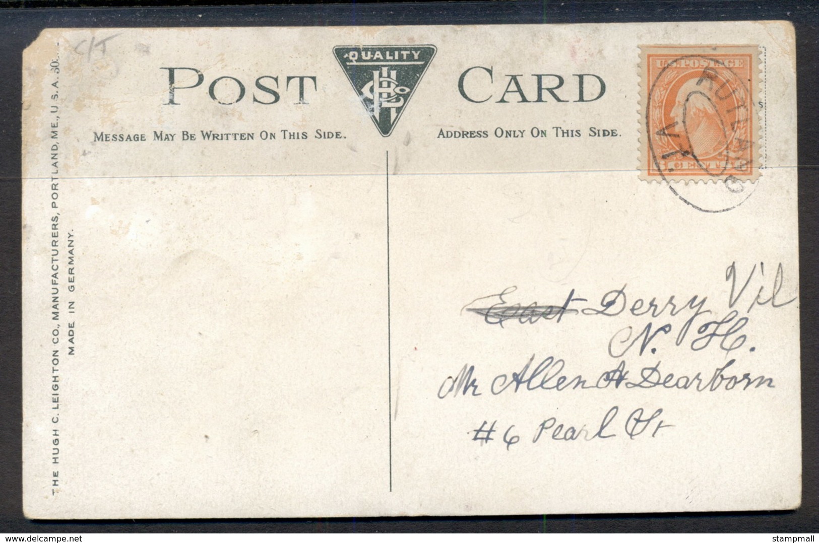 USA 1915c 6c Washington To Pearl Harbour, Memorial Hall PPC - Altri & Non Classificati