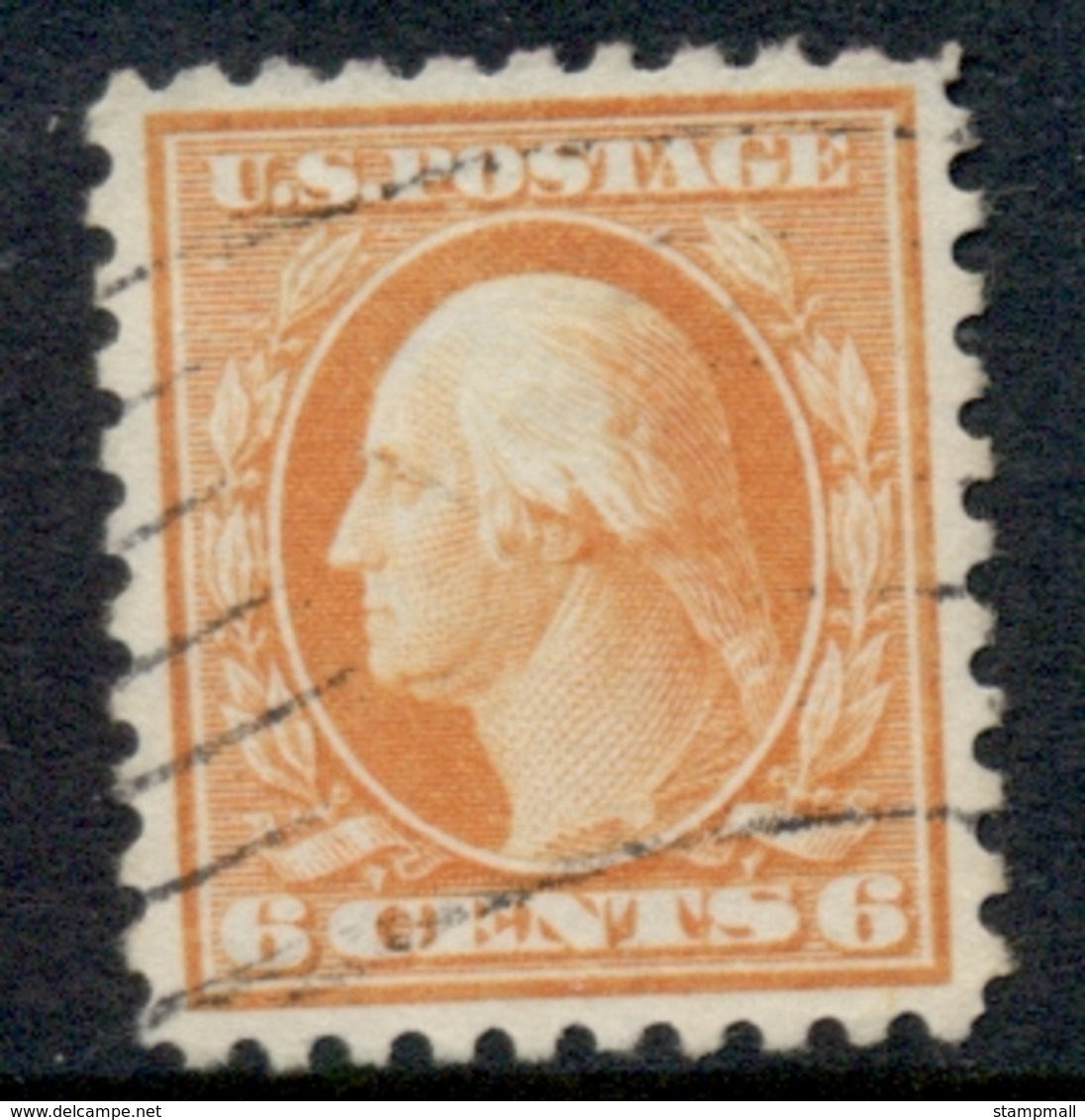 USA 1916-17 Sc#468 6c Red Orange Washington Perf 10 No Wmk FU - Autres & Non Classés