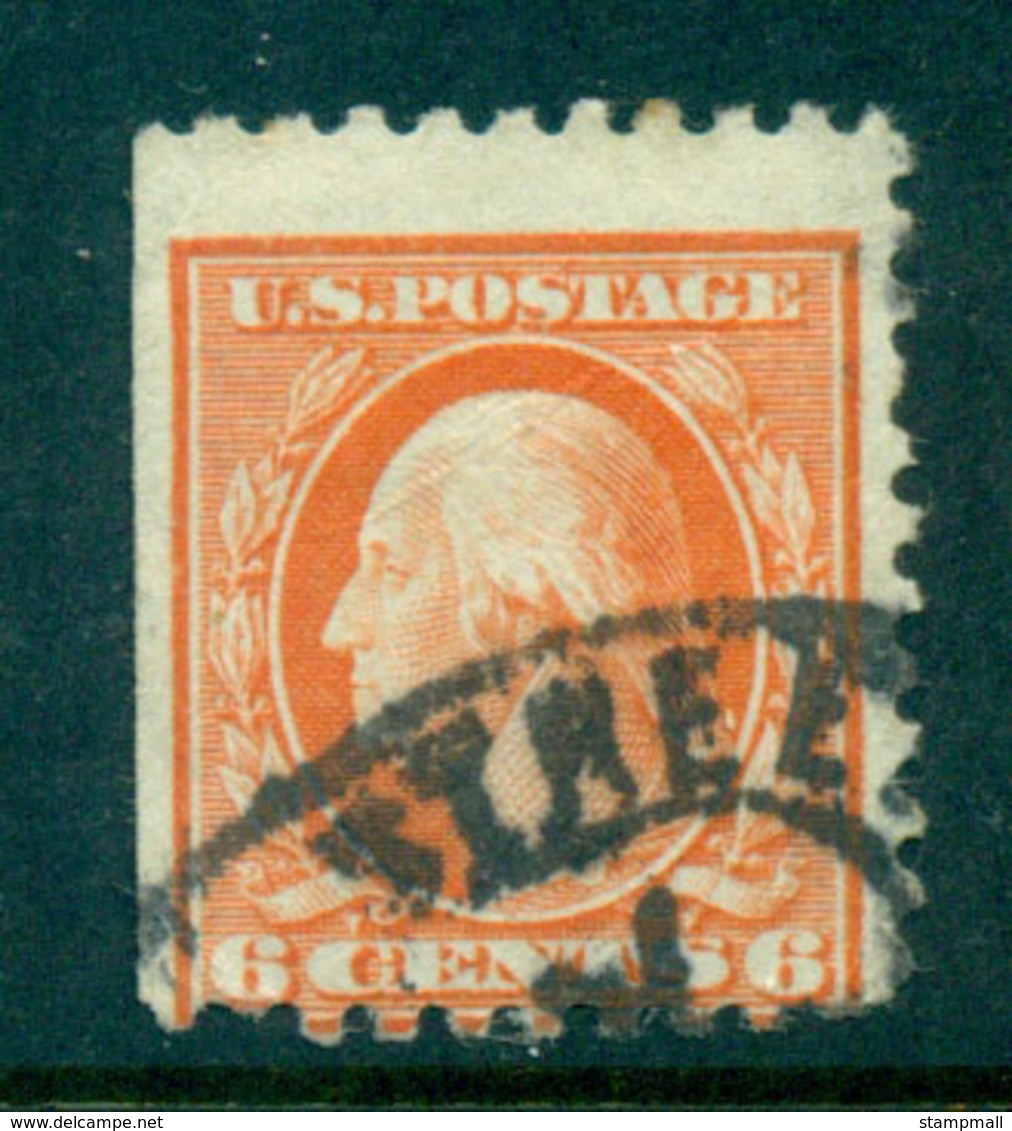 USA 1916-17 Sc#468 6c Red Orange Washington Perf 10 No Wmk FU Lot69072 - Autres & Non Classés