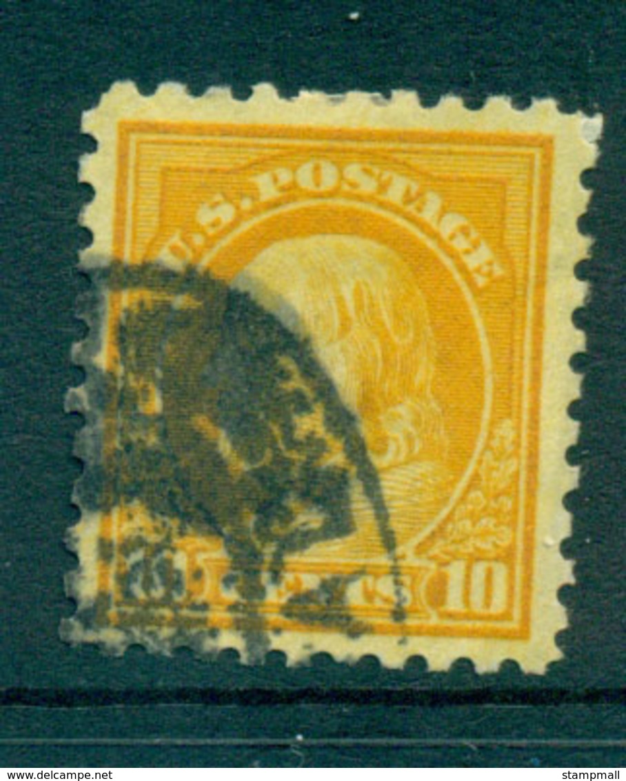 USA 1916-17 Sc#472 10c Orange Yellow Franklin Perf 10 No Wmk FU Lot69087 - Altri & Non Classificati