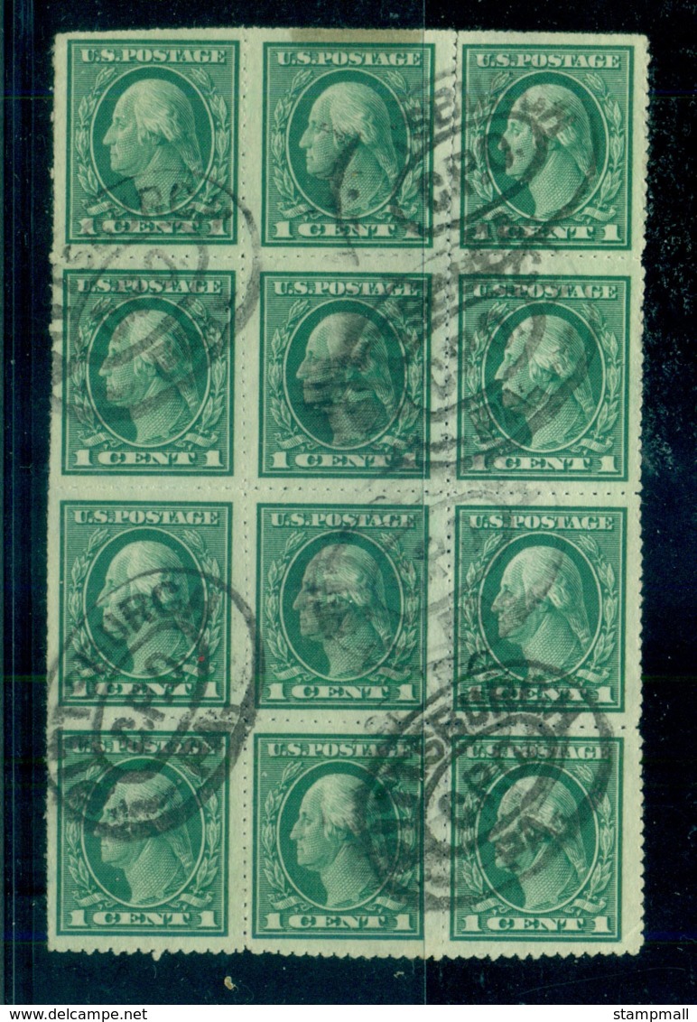 USA 1916-17 Sc#481 1c Green Washington IMPERF No Wmk Pittsburg Private Perf With Cert Blk 12(faults) FU Lot69364 - Other & Unclassified