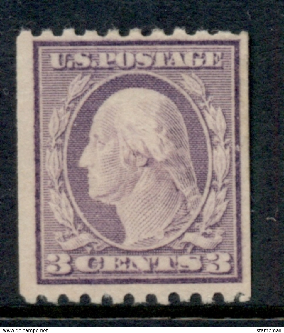 USA 1916-19 Sc#489 3c Washington TyI Perf 10 Horiz No Wmk MLH - Autres & Non Classés