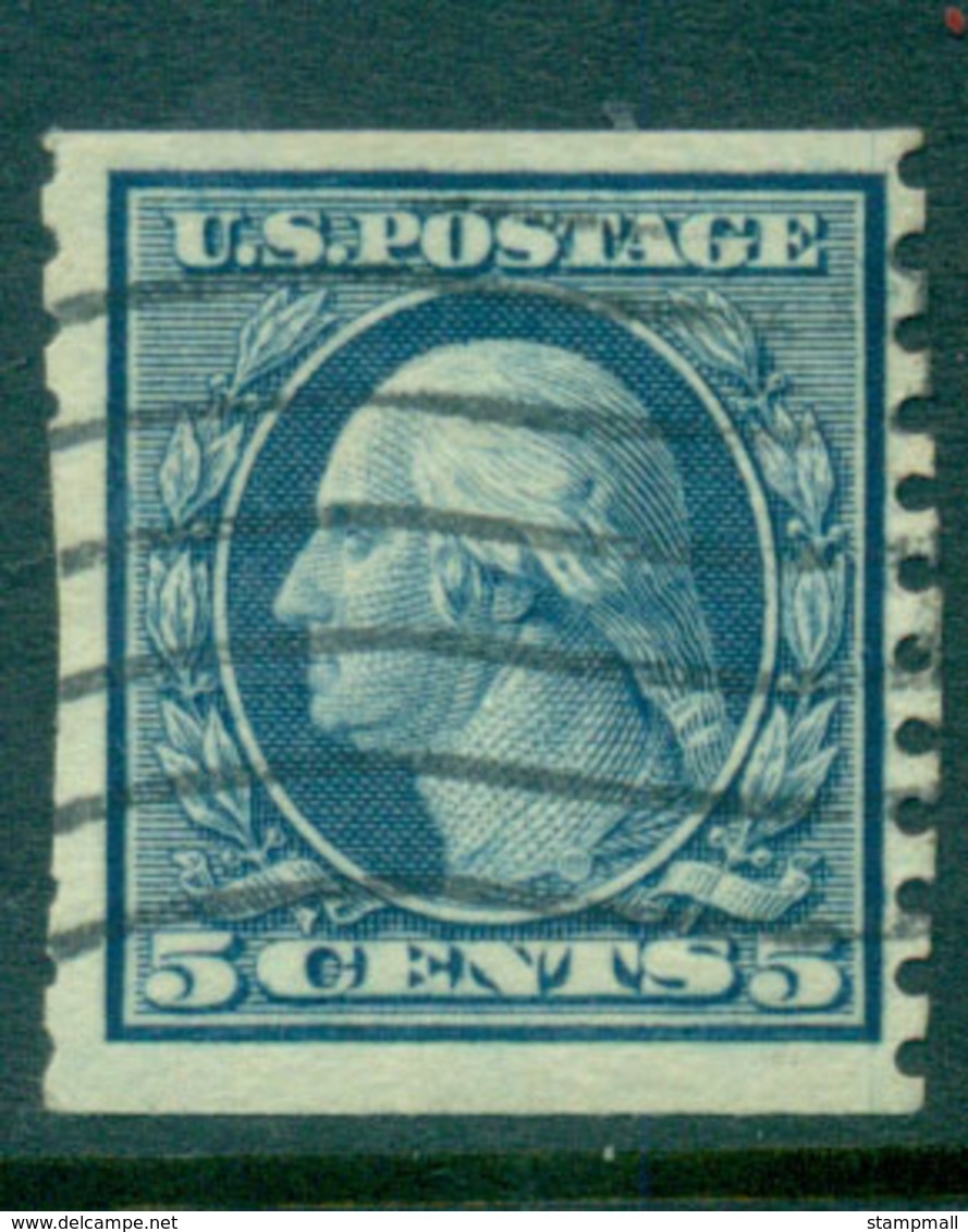 USA 1916-19 Sc#496 5c Blue Washington Rotary Perf 10 Vert No Wmk FU Lot69409 - Autres & Non Classés