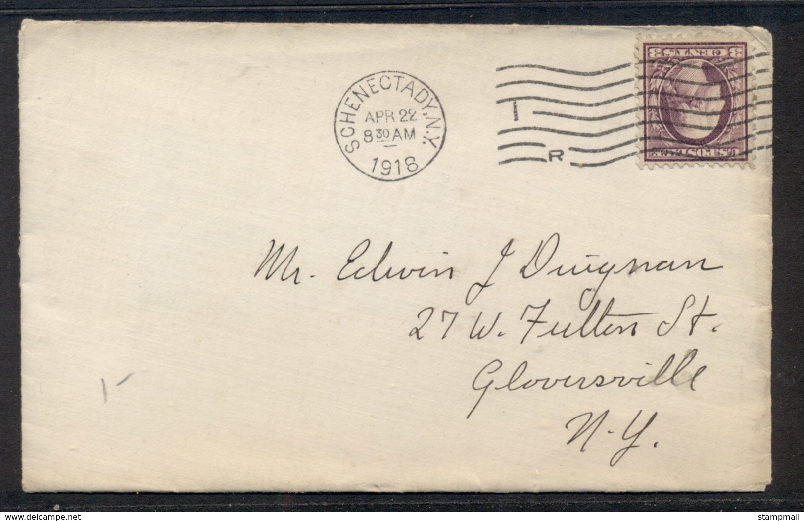 USA 1918 3c Washington Cover To NY - Other & Unclassified