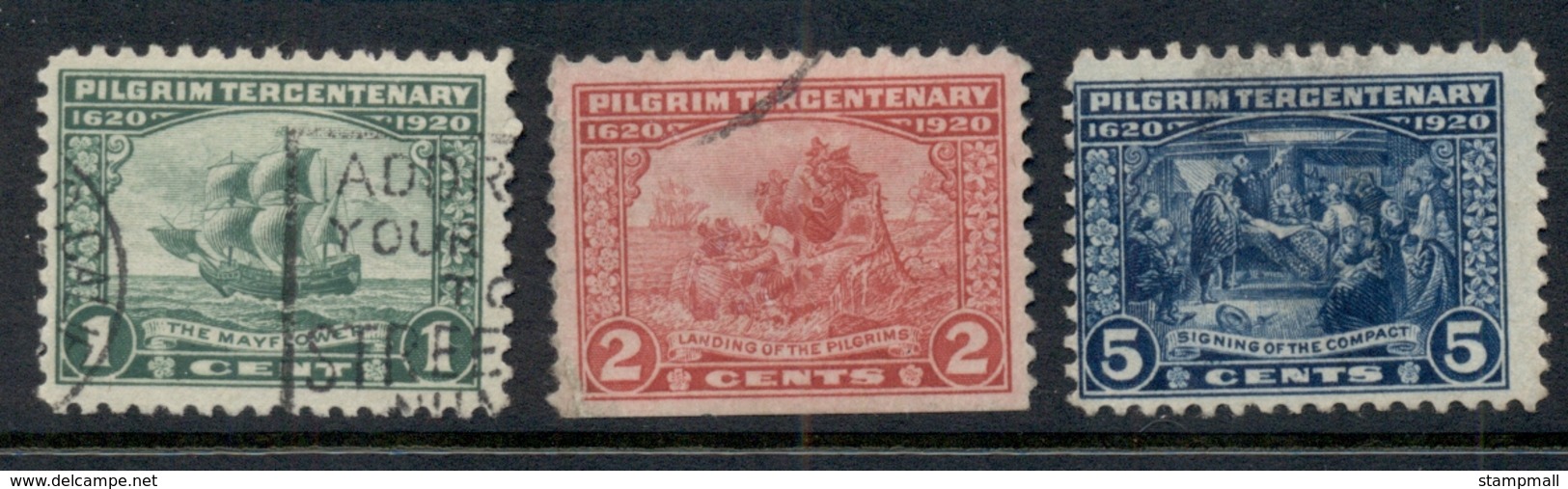 USA 1920 Sc#548-50 Pilgrim Tercentenary FU - Autres & Non Classés