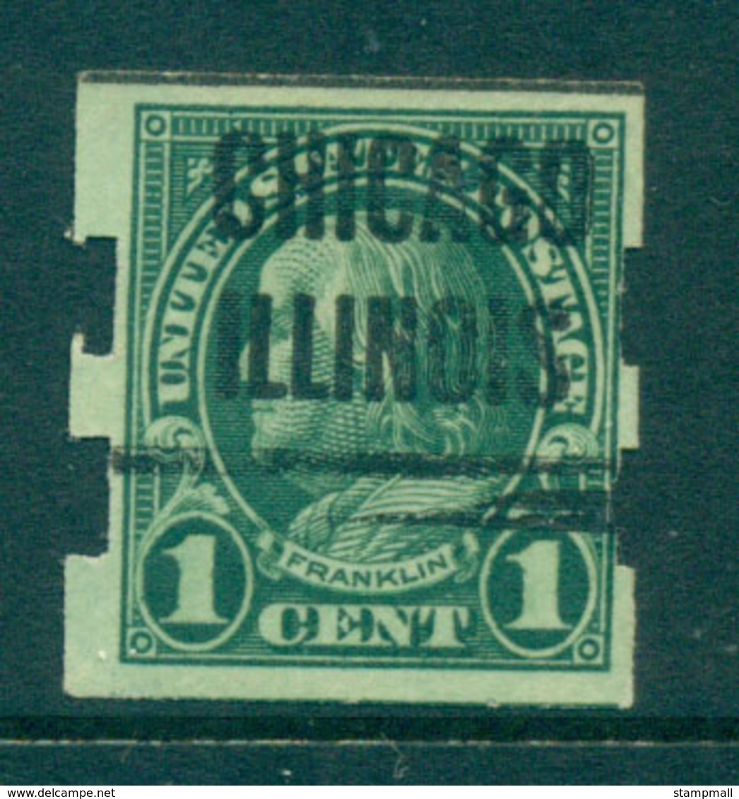 USA 1923-25 Sc#575 1c Franklin IMPERF (Flat Plate) Precancel, Chicago, Schermack Ty.III Lot68061 - Otros & Sin Clasificación