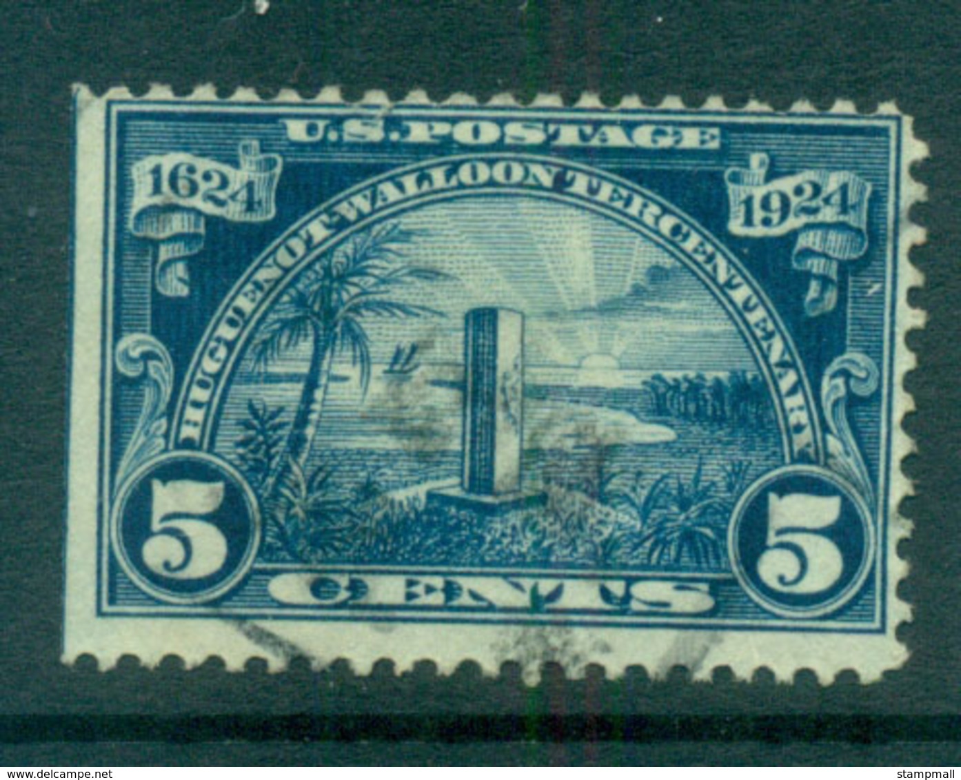 USA 1924 Sc#616 Hugenot-Walloon Tercentenary 5c FU Lot67346 - Other & Unclassified