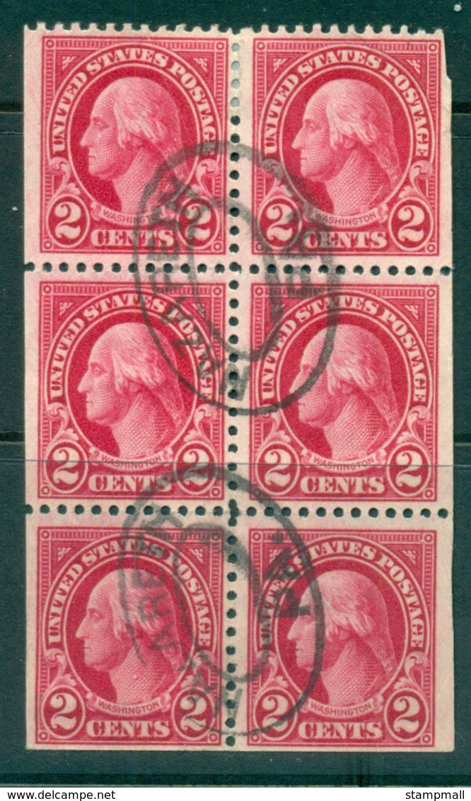 USA 1926-34 Sc#634d 2c Washington P 11x10.5 (Rotary)Booklet Pane FU Lot67923 - Sonstige & Ohne Zuordnung