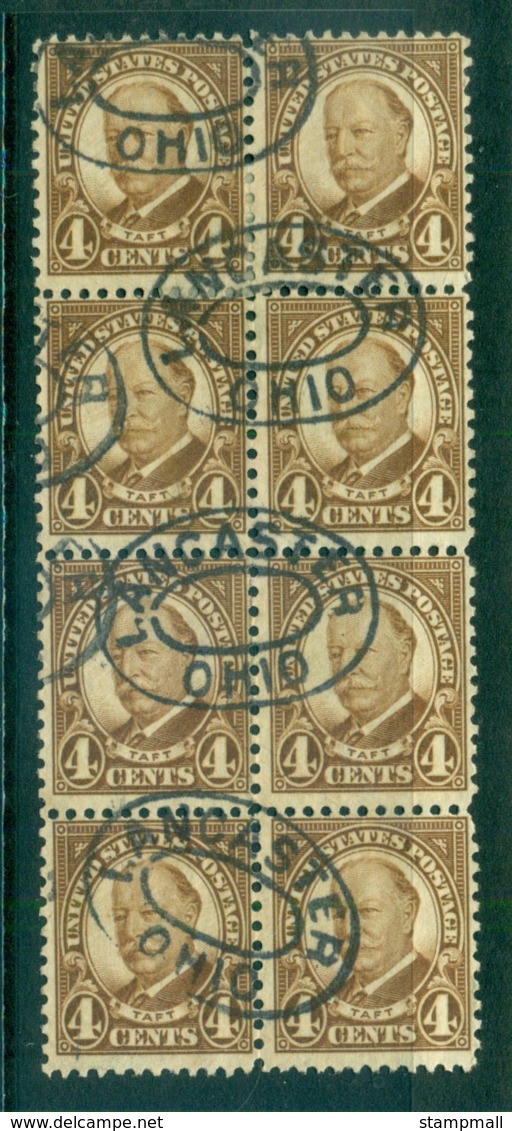 USA 1926-34 Sc#636 4c Taft P 11x10.5 (Rotary) Blk 8 FU Lot67935 - Altri & Non Classificati