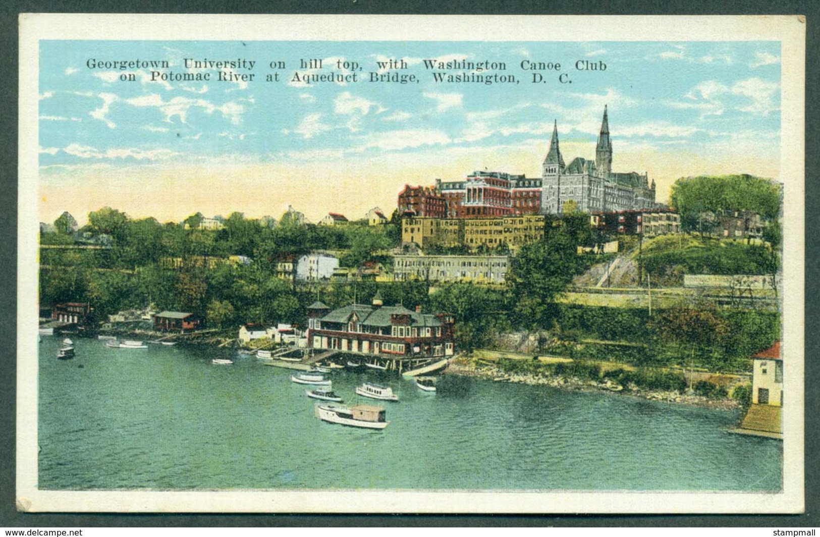 USA 1930c Georgetown University,hand Colored, Unused - Autres & Non Classés
