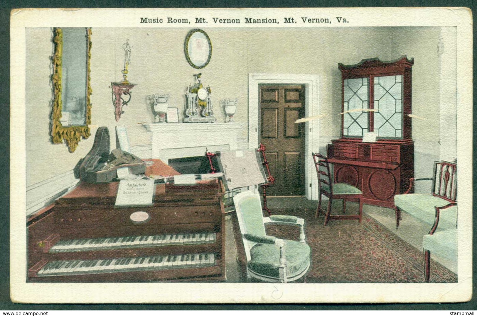 USA 1930c Music Room, Mt Vernon, Unused, Surface Scuff - Otros & Sin Clasificación