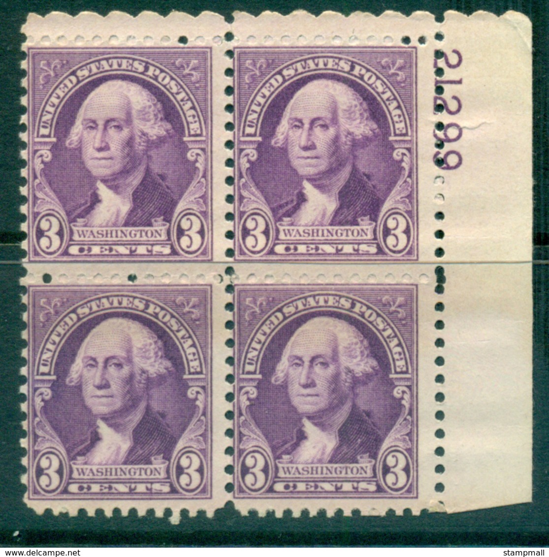 USA 1932 Sc#720 3c Washington PB#21299 MUH Lot33629 - Autres & Non Classés