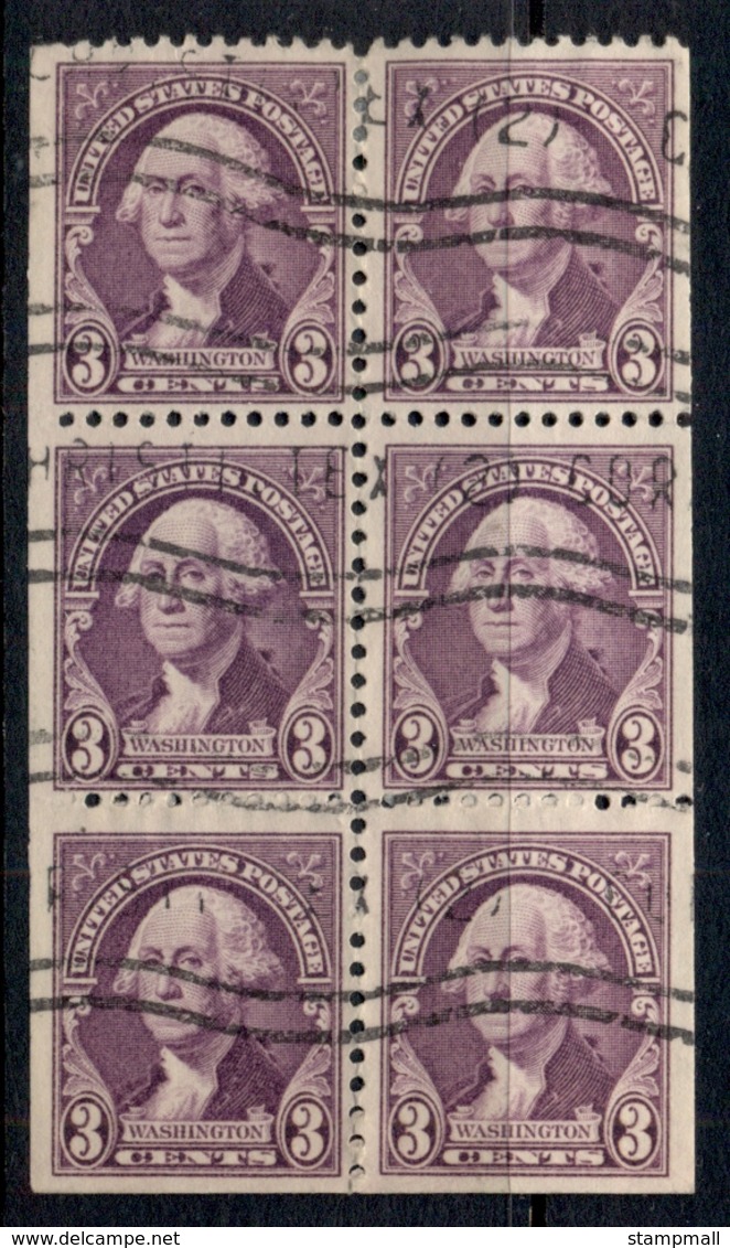 USA 1932 Sc#720b Washington 3c Booklet Pane FU - Autres & Non Classés