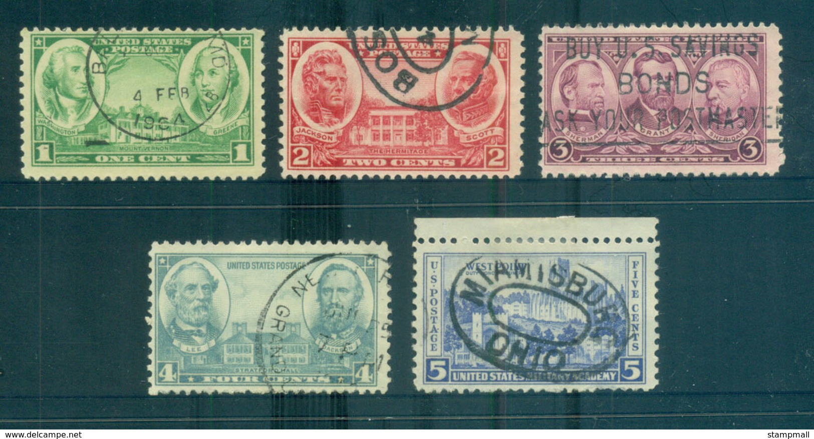 USA 1936-37 Sc#785-89 Army Issue FU Lot67453 - Sonstige & Ohne Zuordnung