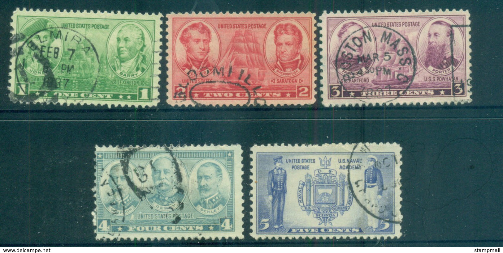 USA 1936-37 Sc#790-94 Navy Issue FU Lot67465 - Andere & Zonder Classificatie