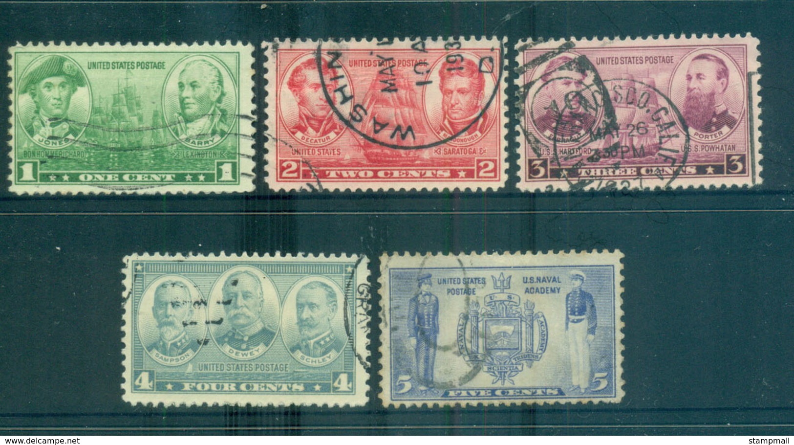 USA 1936-37 Sc#790-94 Navy Issue FU Lot67466 - Andere & Zonder Classificatie