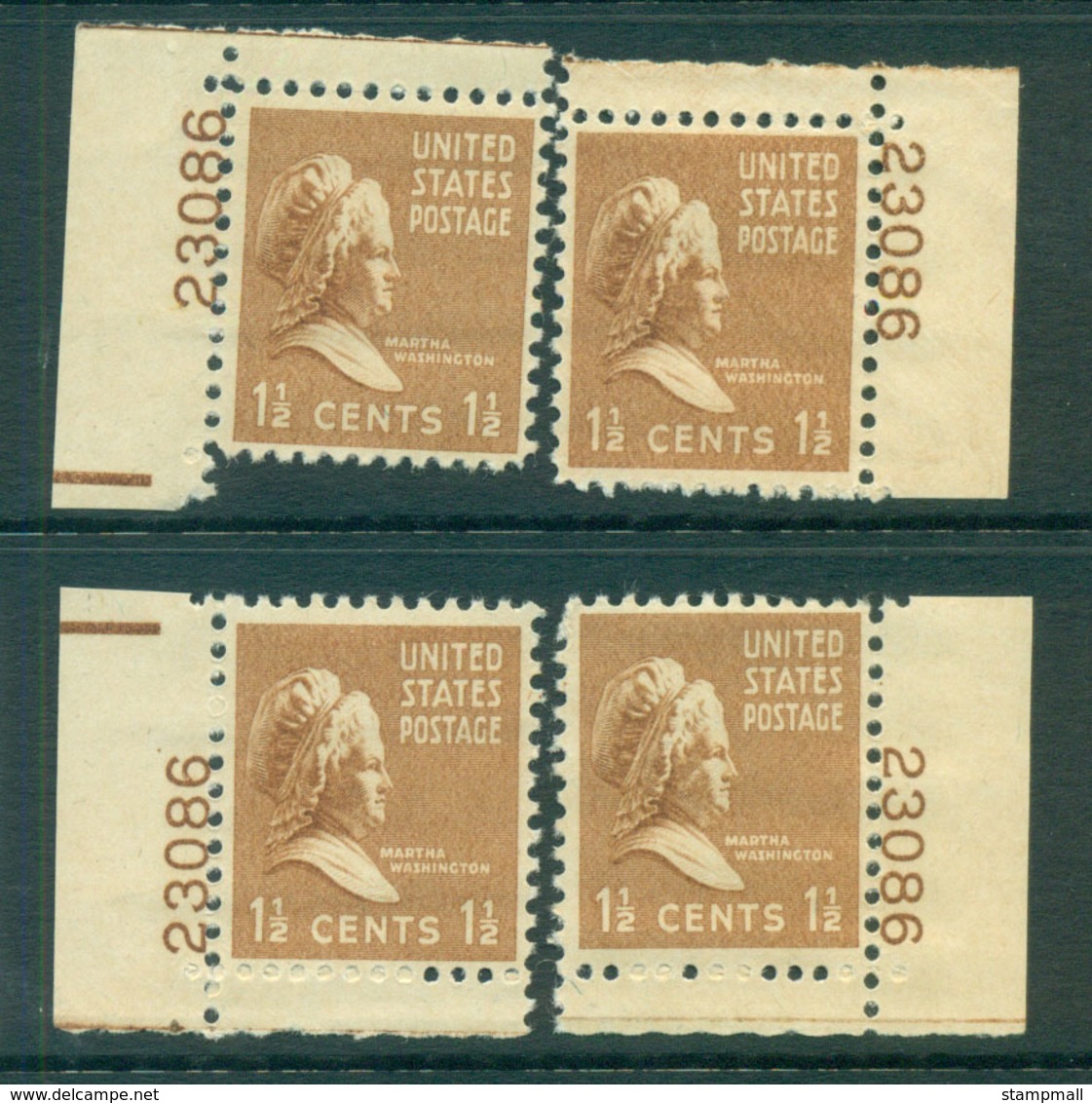 USA 1938 Sc#805 Martha Washington 4x Position PNS#23086 MLH Lot55934 - Other & Unclassified