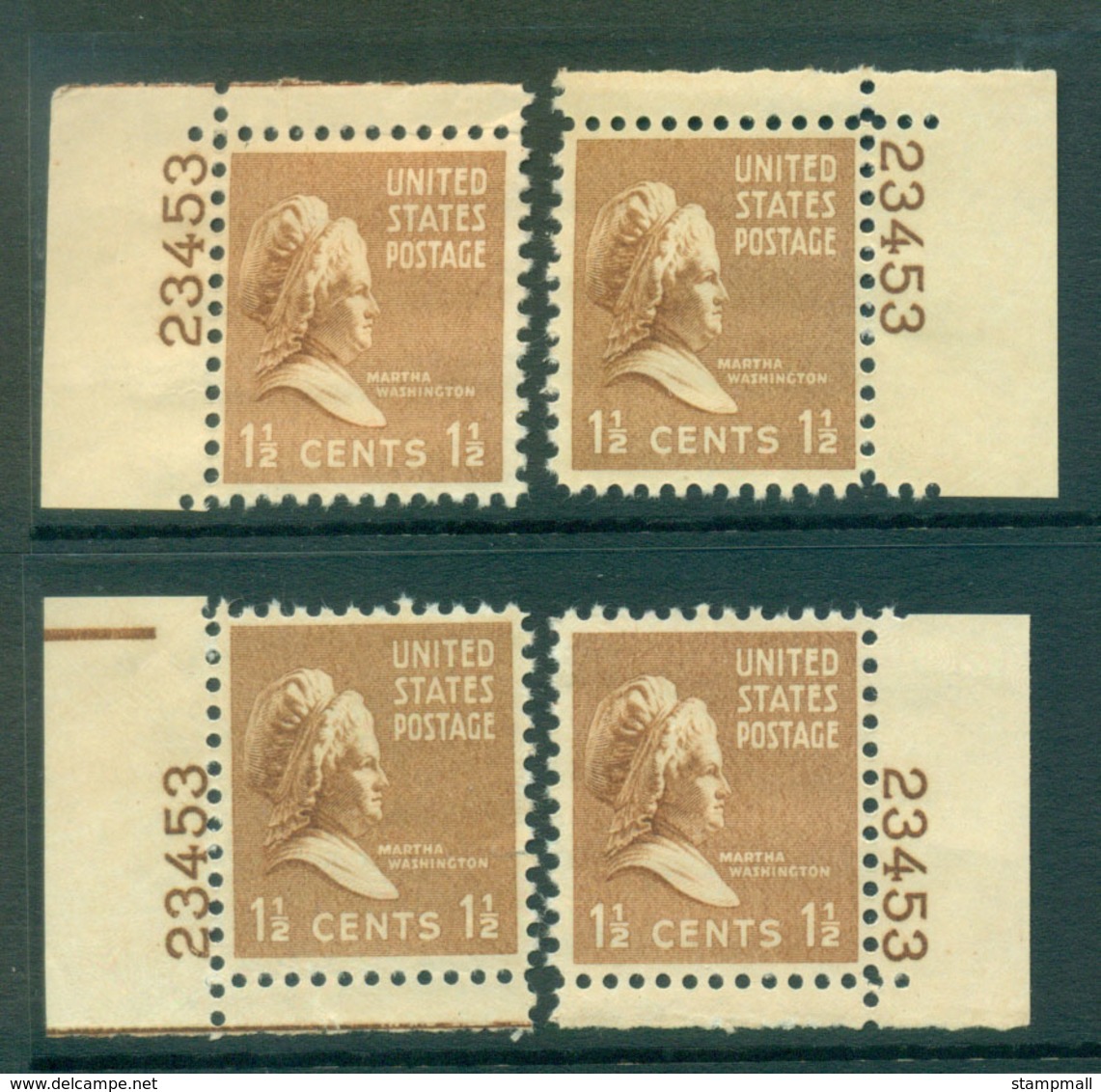 USA 1938 Sc#805 Martha Washington 4x Position PNS#23453 MLH Lot55919 - Other & Unclassified