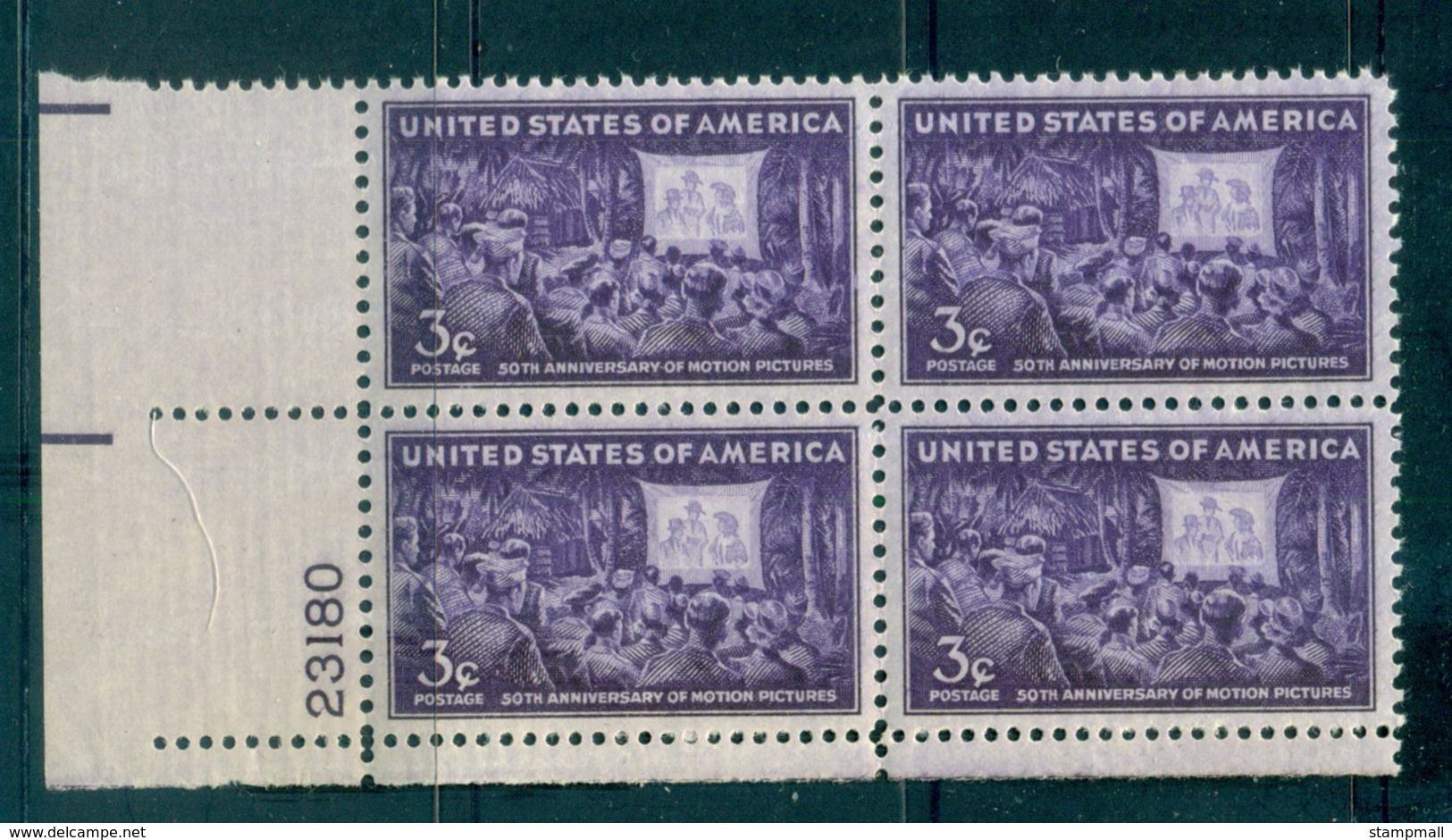 USA 1944 Sc#926 Motion Picture Anniv. PB#23180 MUH Lot67610 - Sonstige & Ohne Zuordnung