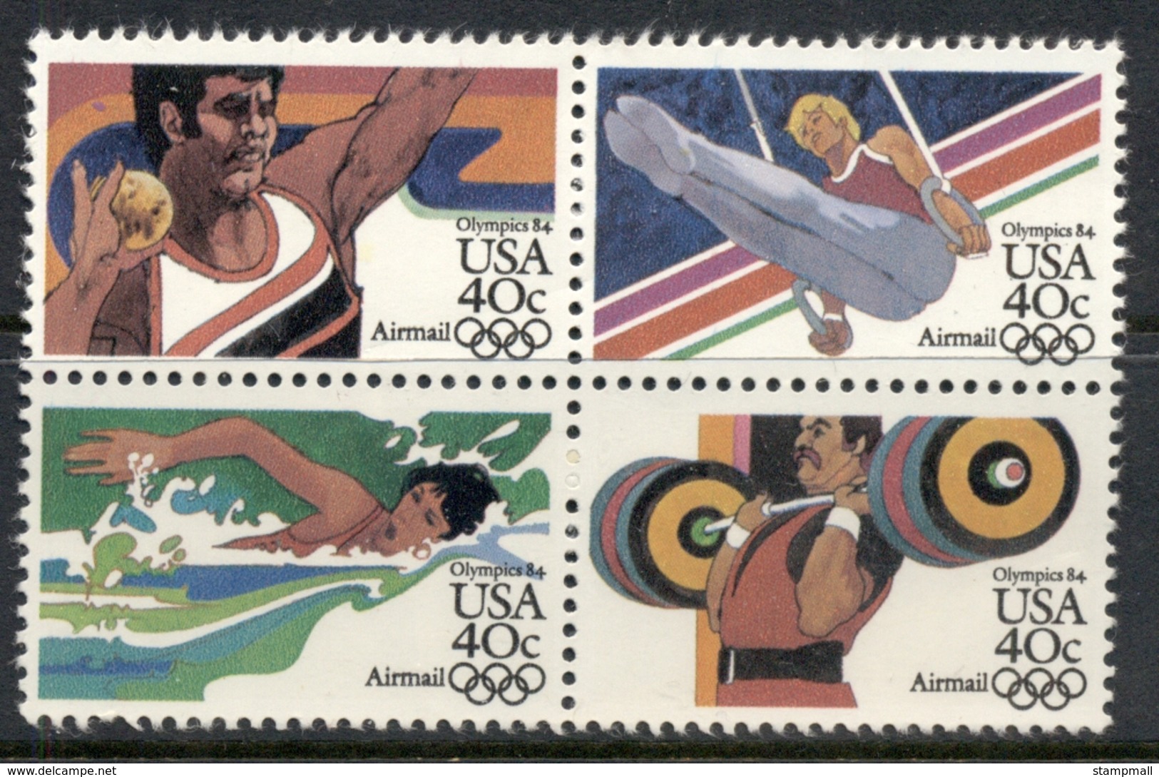 USA 1983 Summer Olympics 40c Blk4 MUH - Sonstige & Ohne Zuordnung