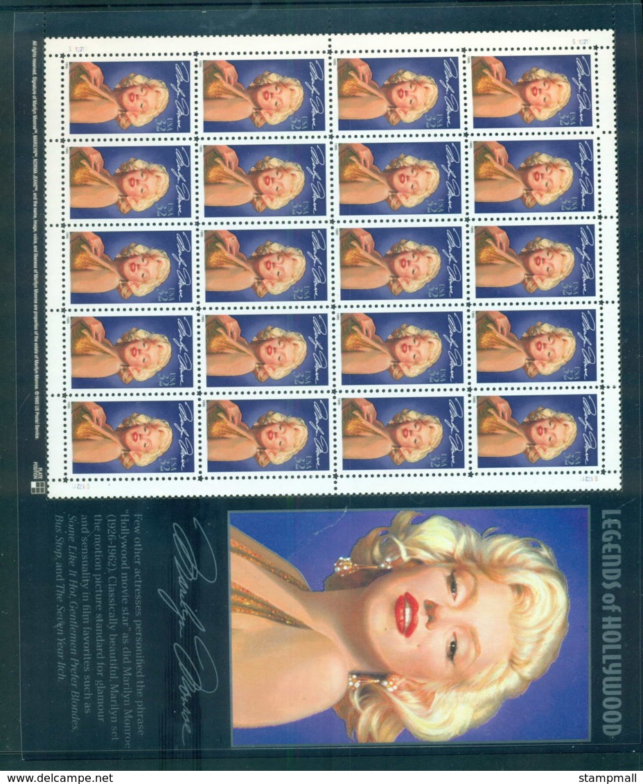 USA 1995 Sc#2967 Marilyn Monroe Pane 20 MUH Lot55605 - Hojas Completas