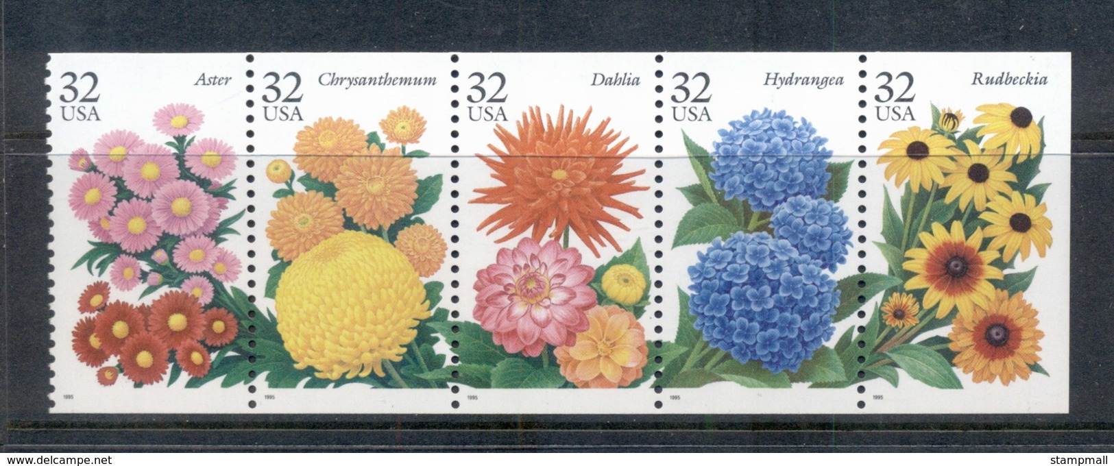 USA 1995 Sc#2993-97 Garden Flowers Booklet Pane MUH - Other & Unclassified