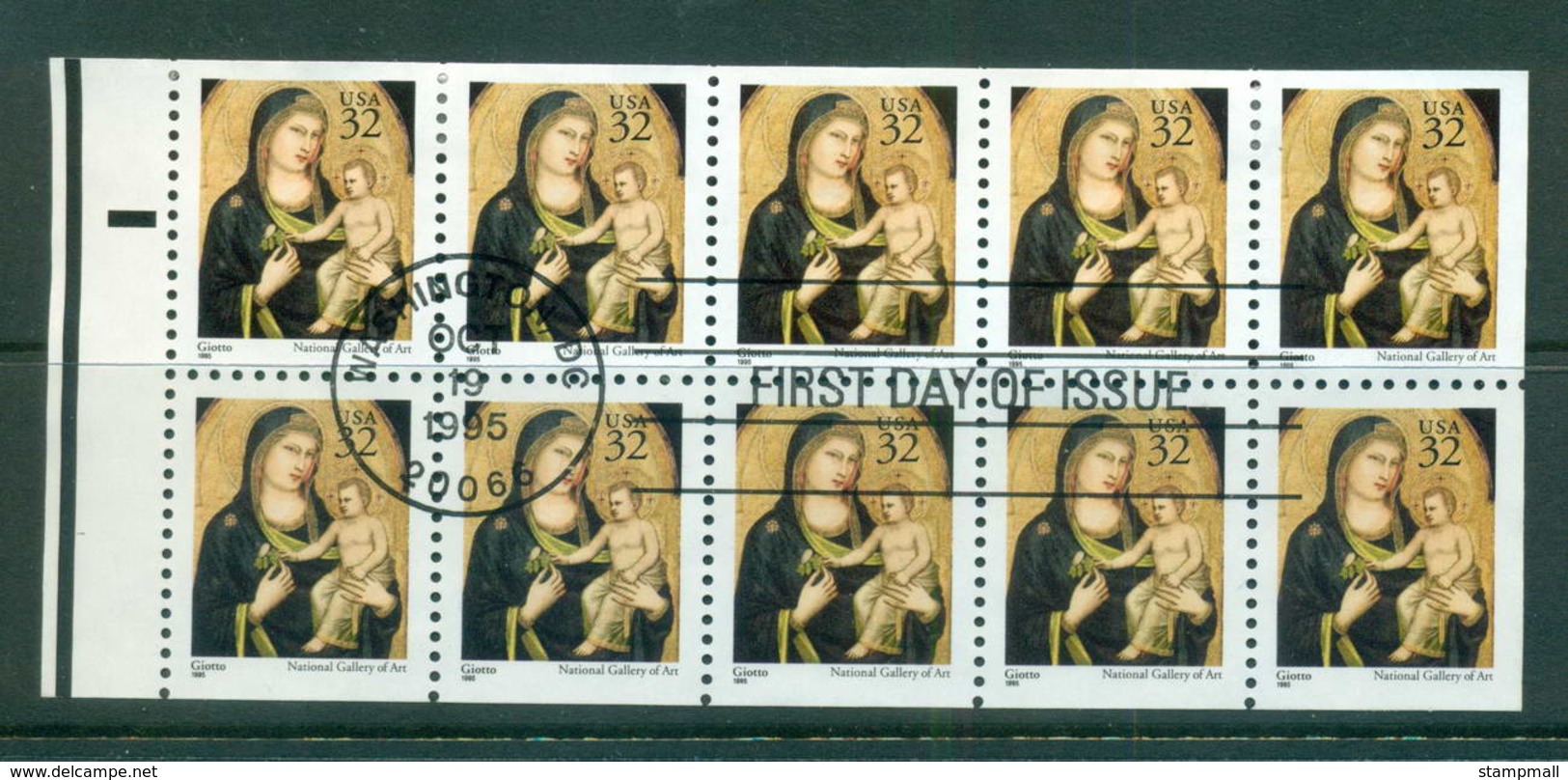 USA 1995 Sc#3003A Xmas Madonna Booklet Pane FU Lot55647 - Other & Unclassified