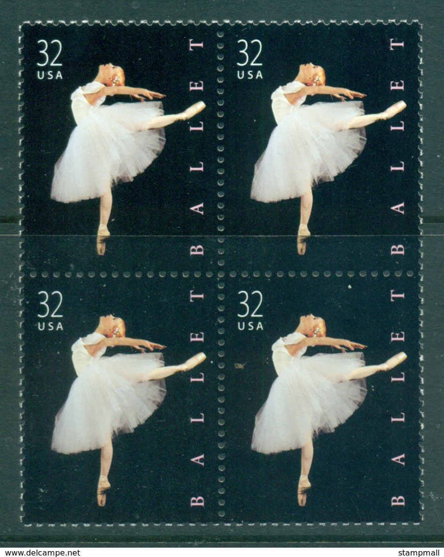 USA 1998 Sc#3237 American Ballet Blk 4 MUH Lot33767 - Andere & Zonder Classificatie