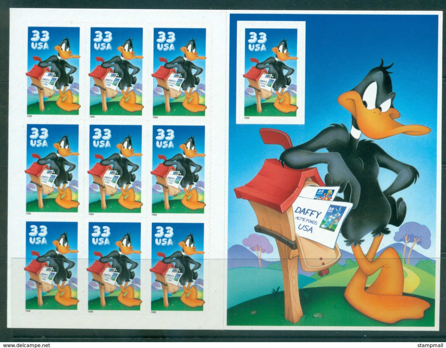 USA 1999 Sc#3306 Daffy Duck Pane 10 MUH Lot33736 - Ganze Bögen