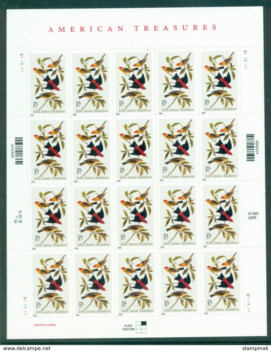 USA 2002 Sc#3650 American Treasures Pane 20 MUH Lot33735 - Autres & Non Classés