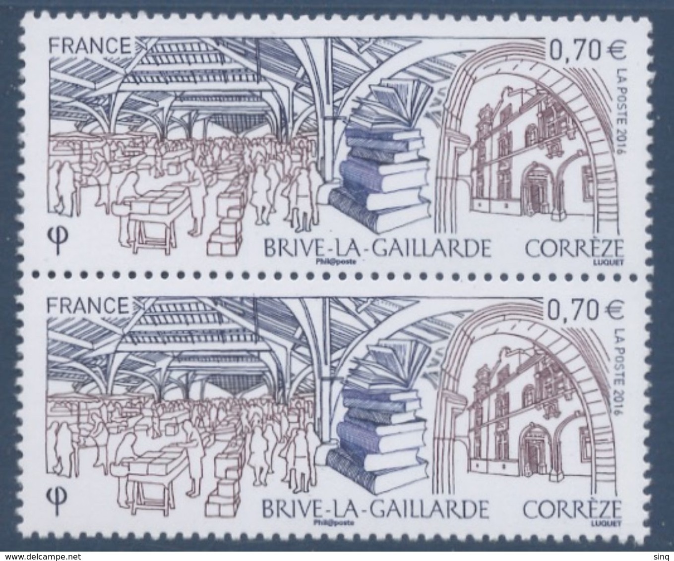 N° 5104 Brive La Gaillarde Faciale 0,70 € X2 - Unused Stamps