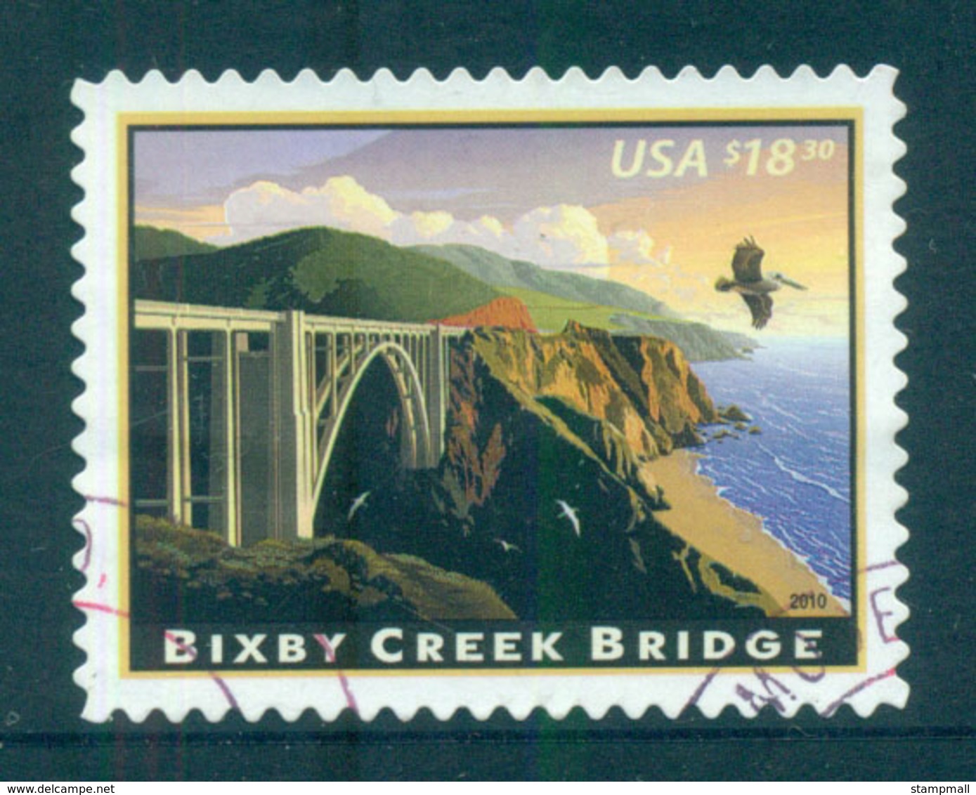 USA 2010 Sc#4439 $18.30 Bixby Creek Bridge FU Lot52991 - Other & Unclassified